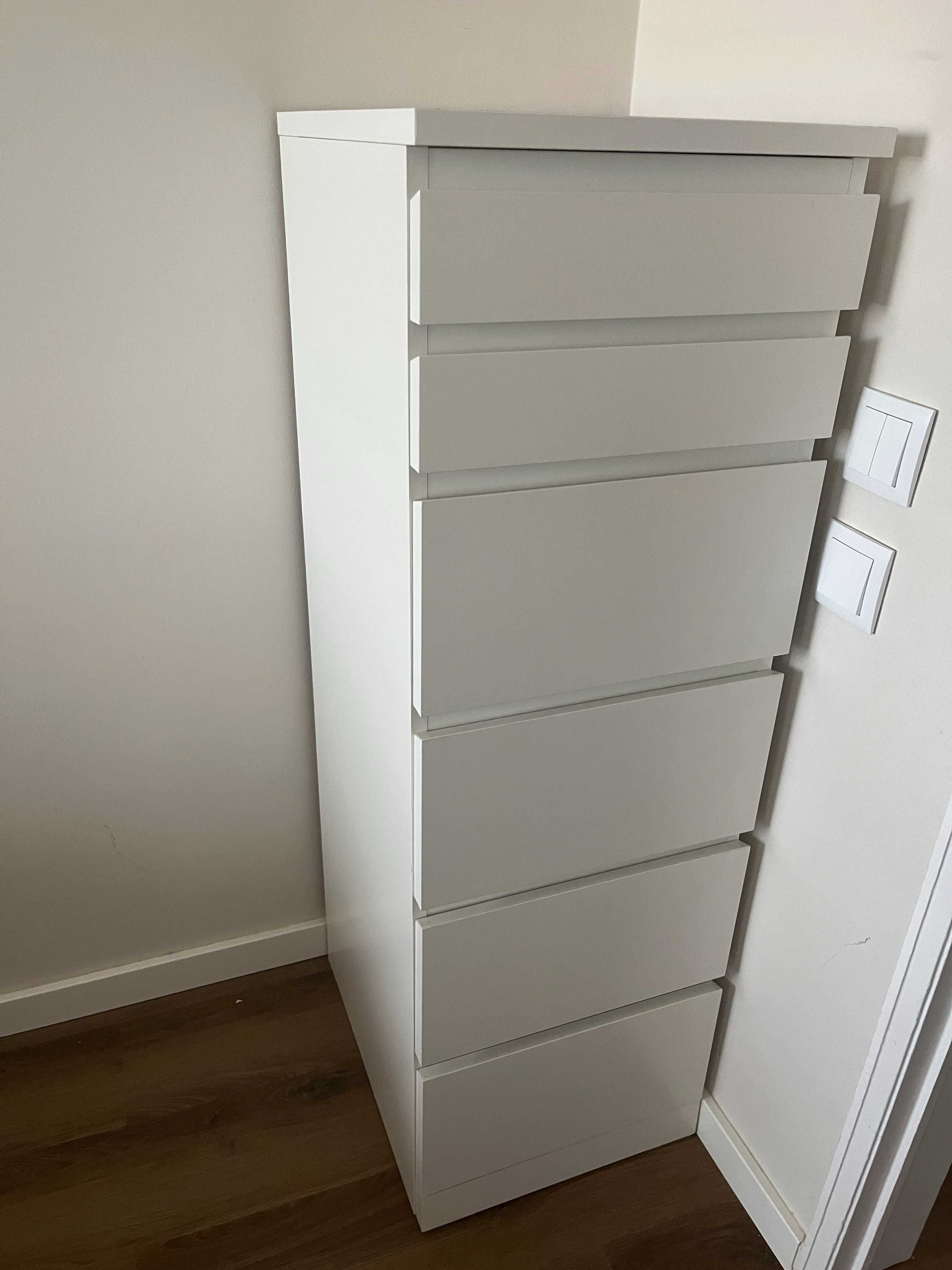 Ikea MALM cómoda com 6 gavetas e espelho