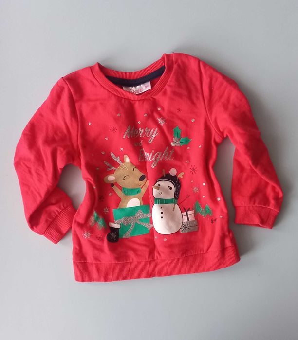 czerwona bluza świąteczna rozmiar 80