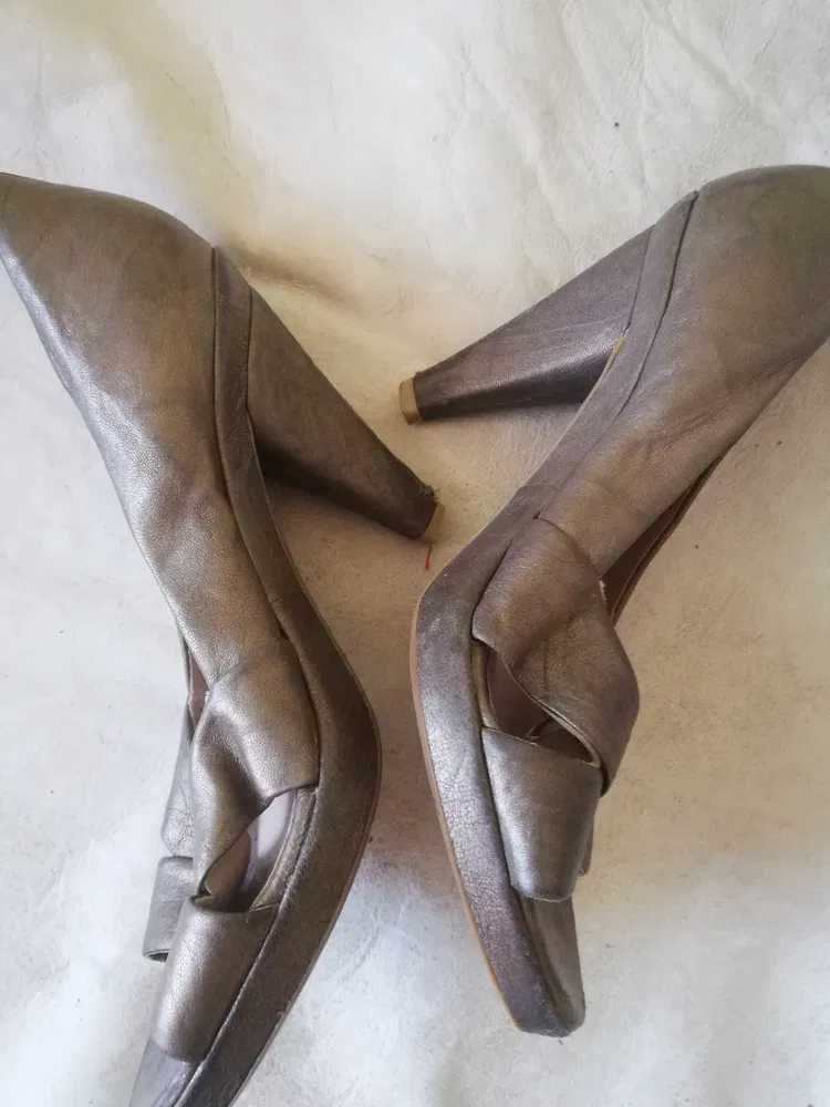 Buty na obcasie , skóra, Bata, rozm 37,5 -38