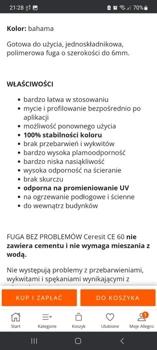 Fuga  ceresit gotowa