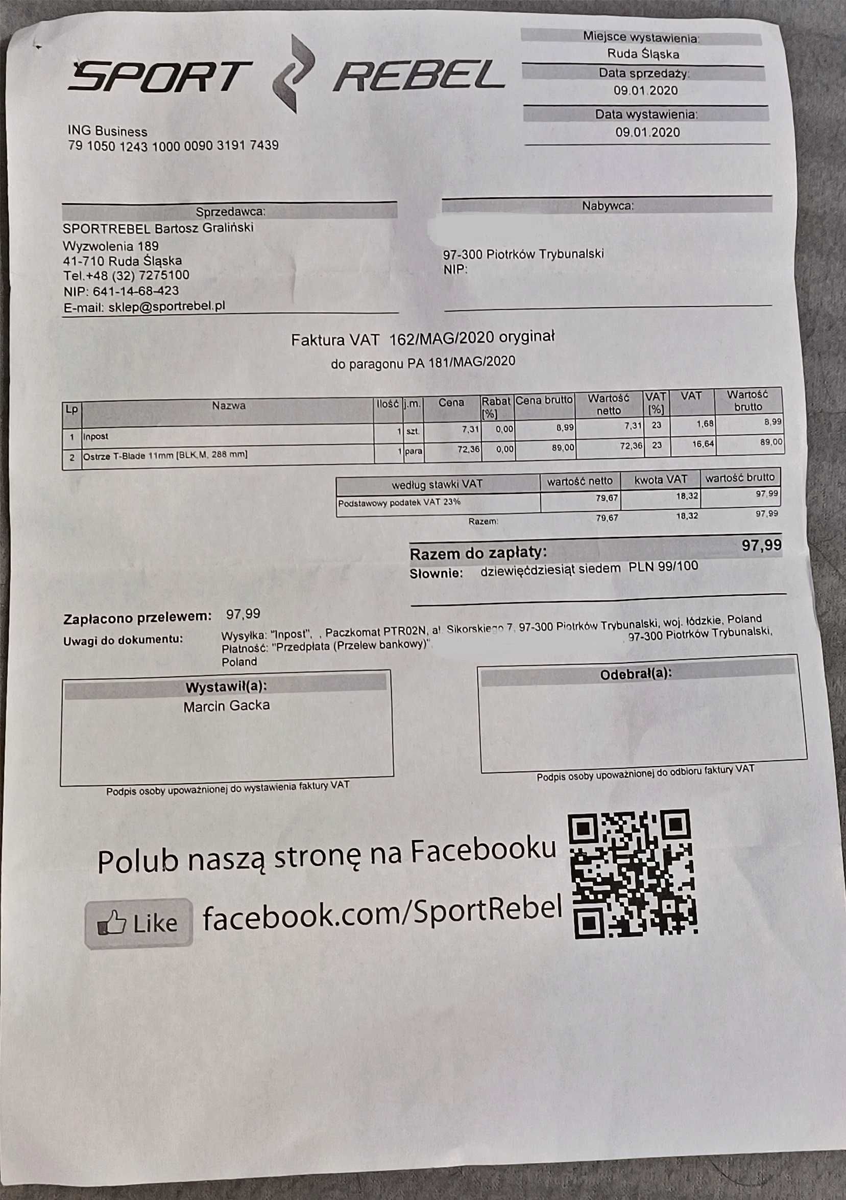 Łyżwy hokejowe t'blade rozmiar  45,0 wkładka 29,0 cm Ochraniacze pudło