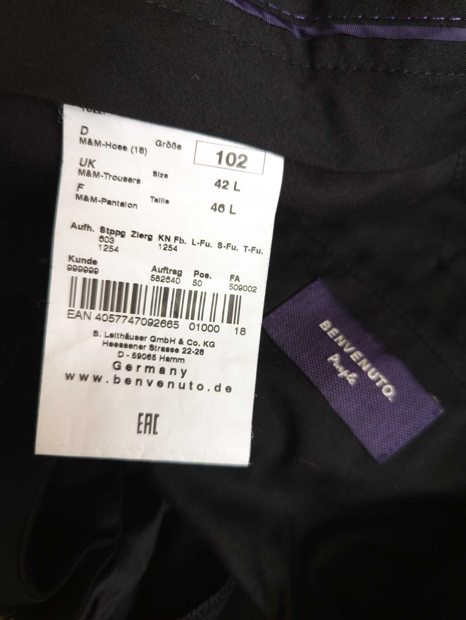 Джинсы брюки Benvenuto wool trousers Germany W36 stretch grey.