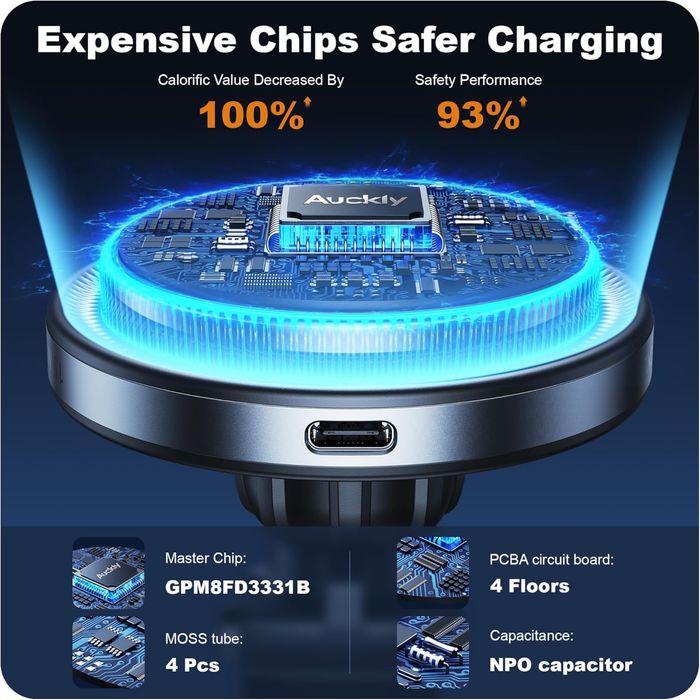 Auckly 15W бездротовий автомобільний зарядний пристрій