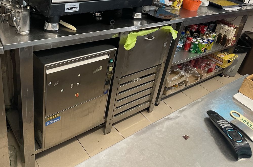 Bancada inox com gaveta de borras