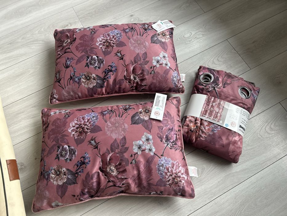 Dwie poduszki zestaw dekoracyjne kwiaty boho zaslony poduszka