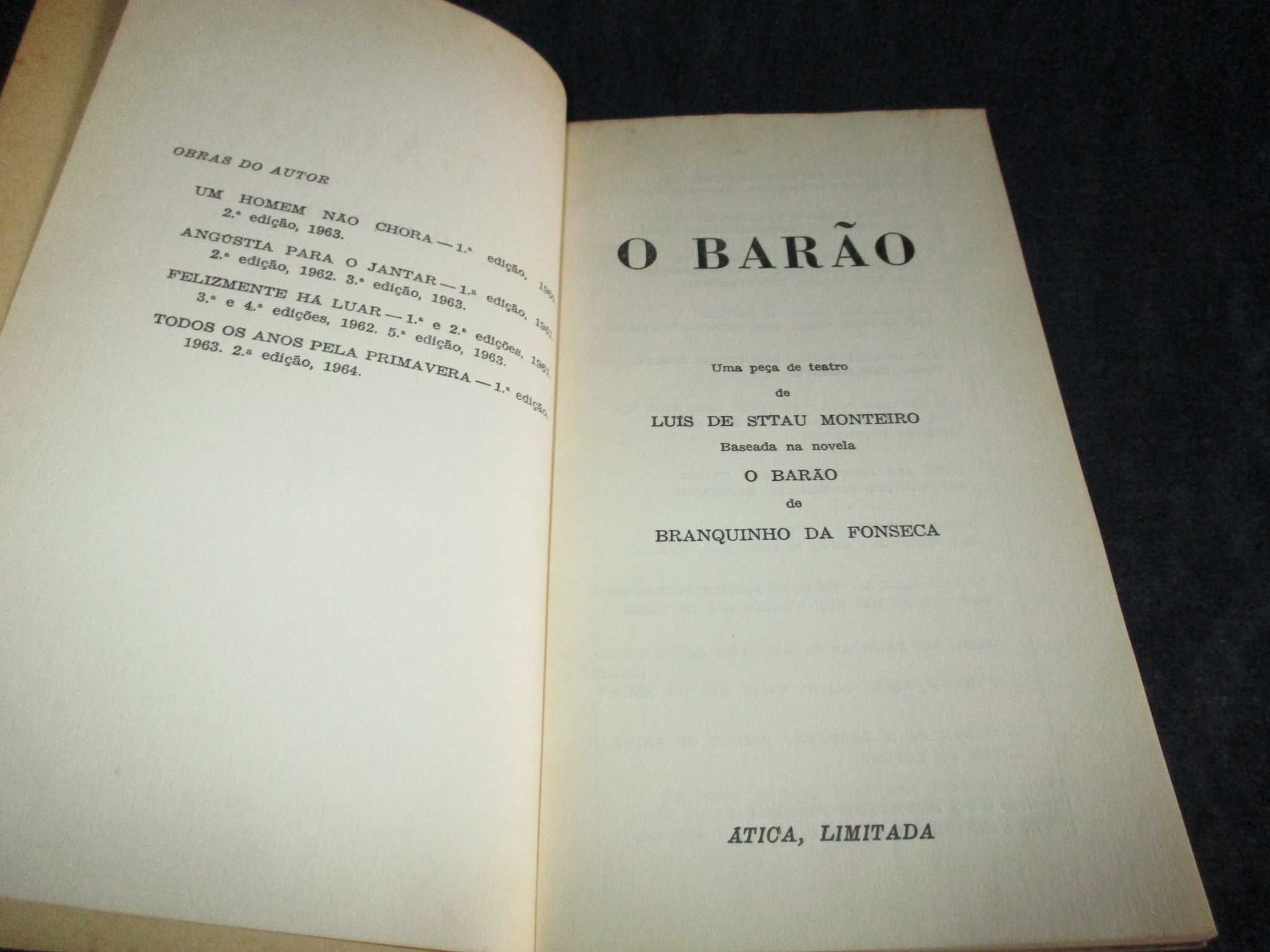 Livro O Barão Luís de Sttau Monteiro 1ª edição 1964