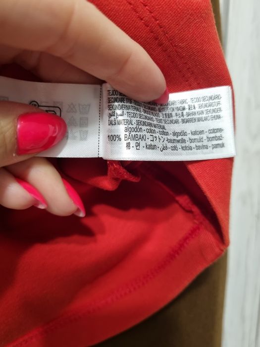 Nowa czerwona koszulka tshirt Zara 36 bawełna