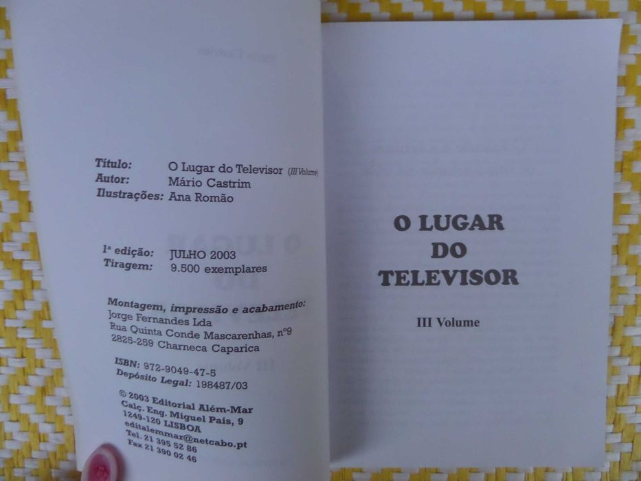 O LUGAR DO TELEVISOR
Mário Castrim
Prefácio de Mário Zambujal