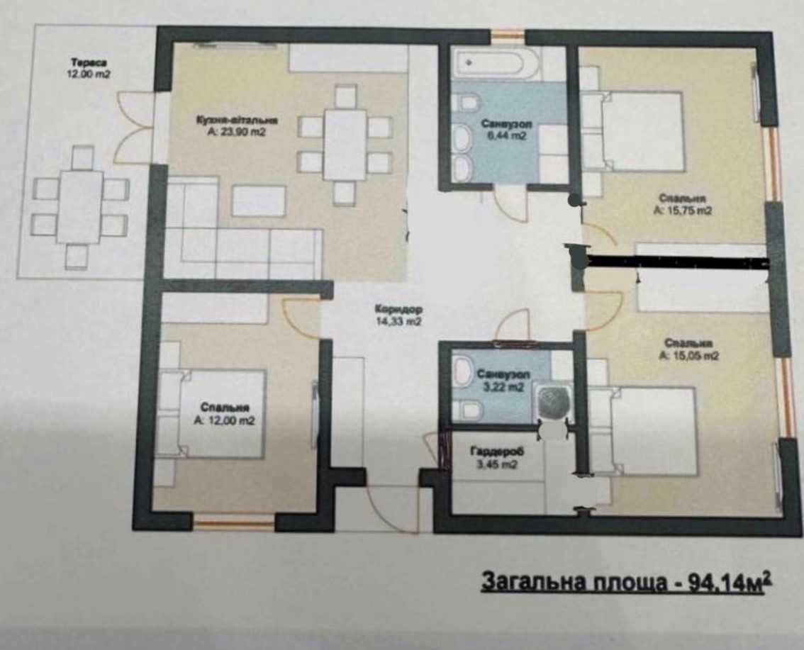 Окремий будинок 94 м² + тераса, 5 соток з гарним плануванням