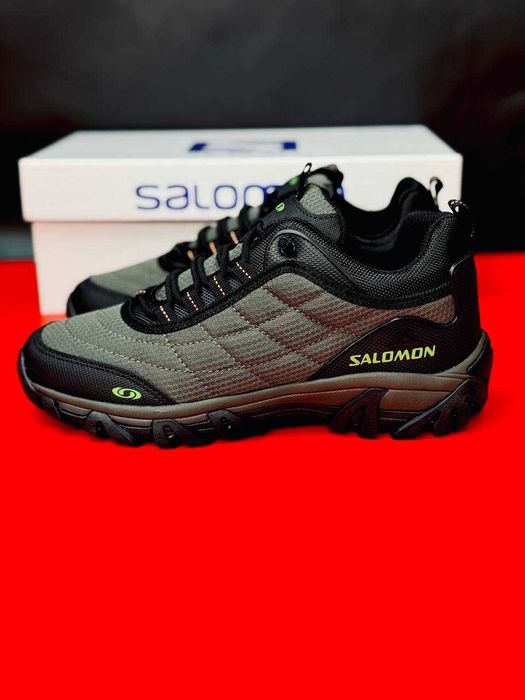 Осенние мужские кроссовки саломон хаки непромокаемые кросовки саламон