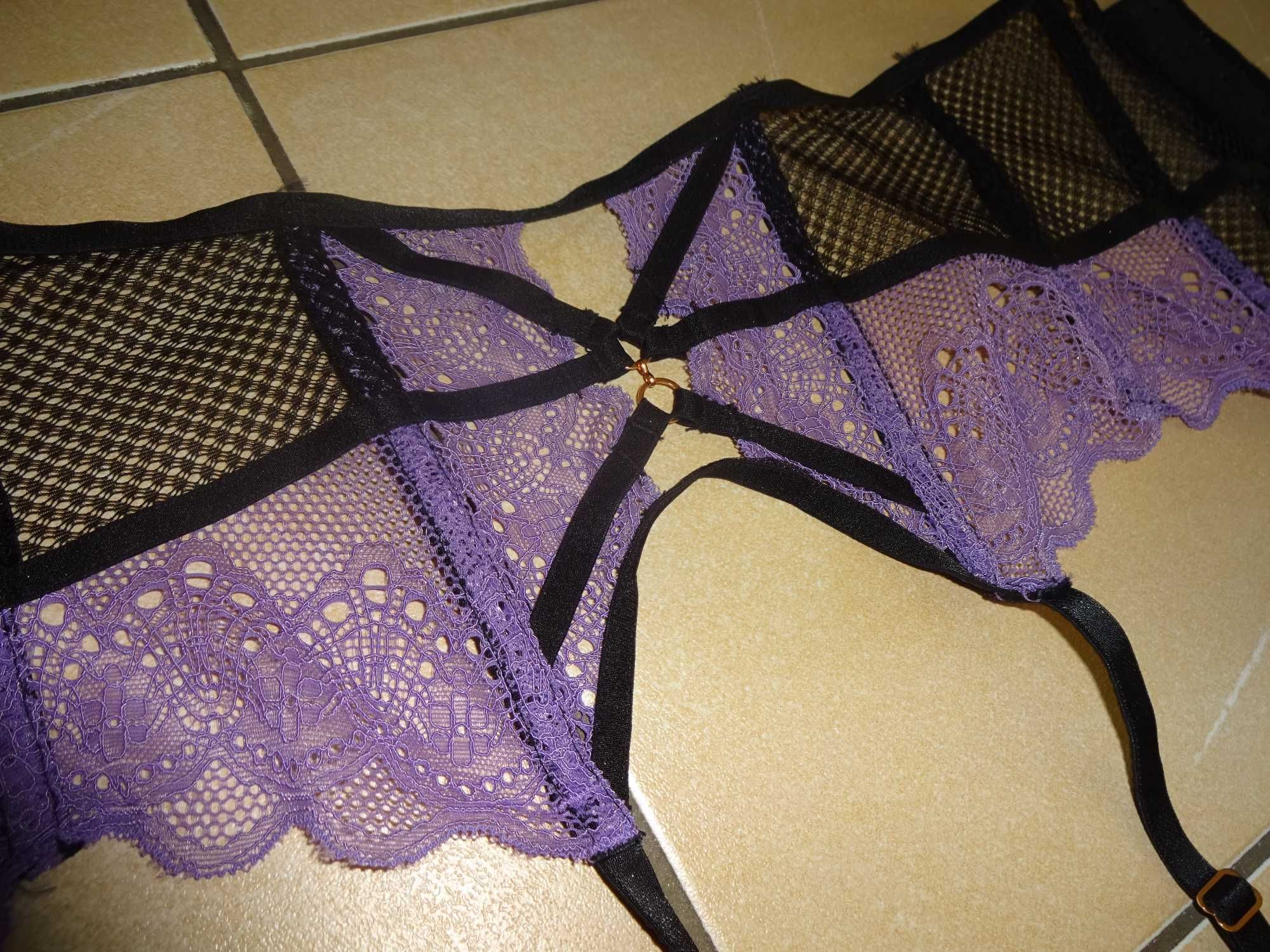 ANN SUMMERS koronkowy szeroki pas do pończoch OKAZJA S