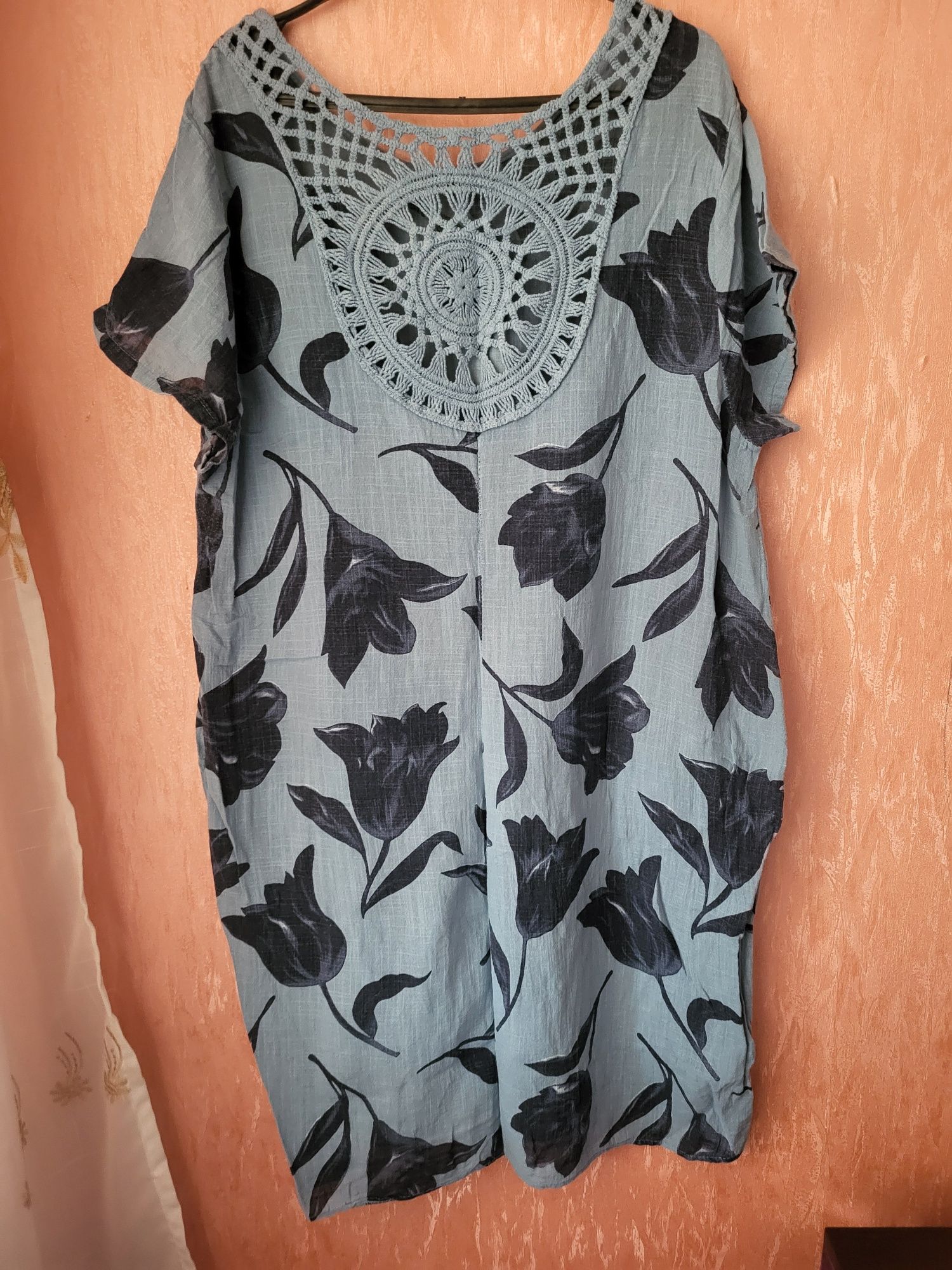 Платье cotton 100% с карманами оверсайз XL-XXL