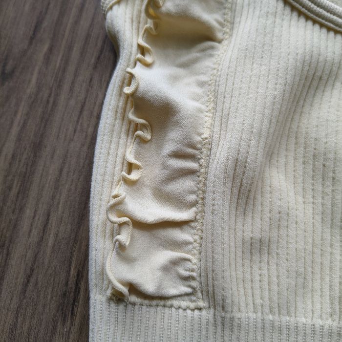 Żółty Crop top ramiączka falbanki