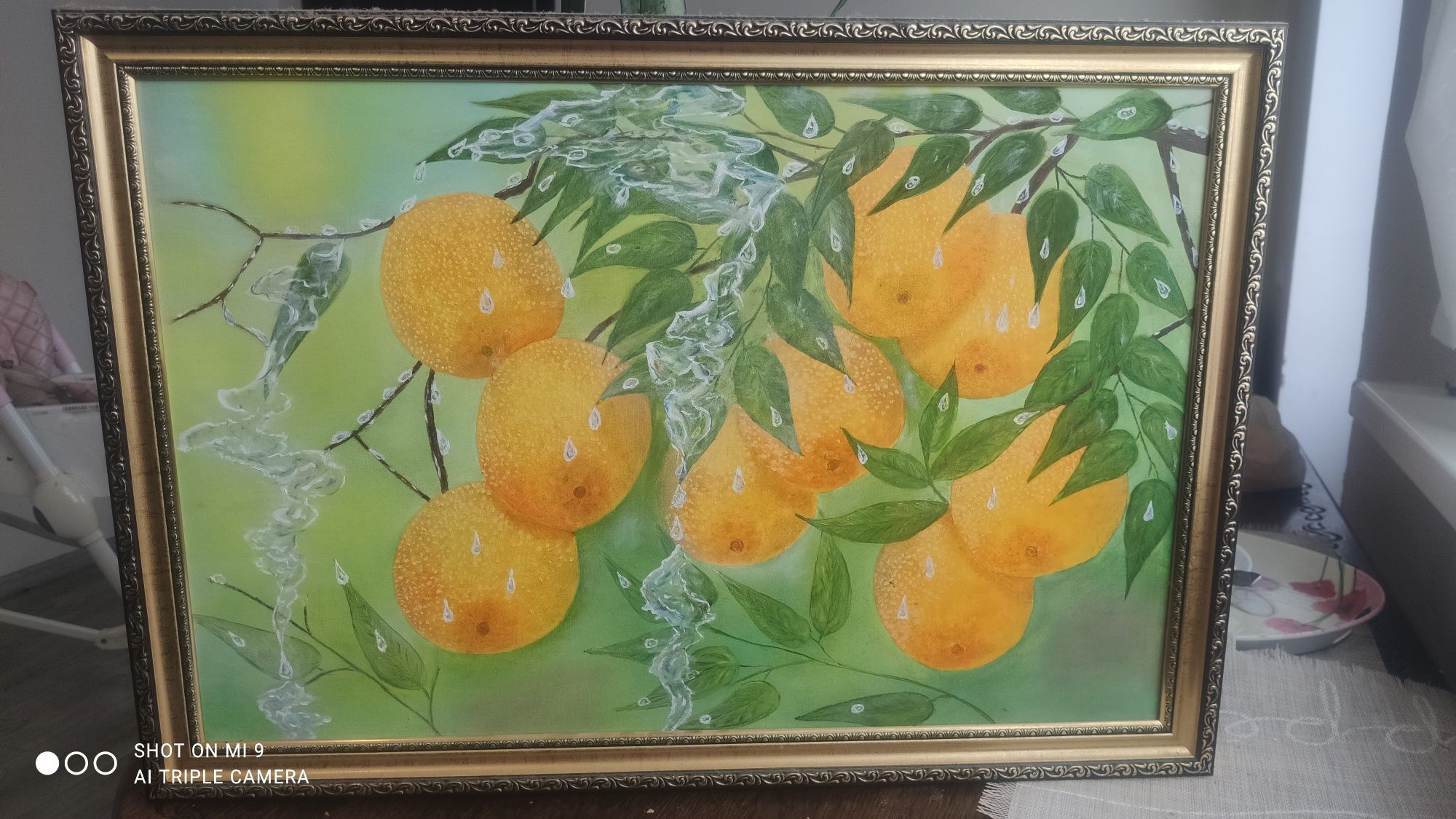 Картина. Апельсини . Масло на полотні. 64/44 + рамка. На замовлення.