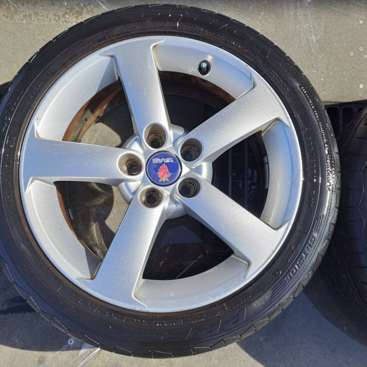 Alufelgi 17" 5x110 z oponami w bdb stanie Saab 93
