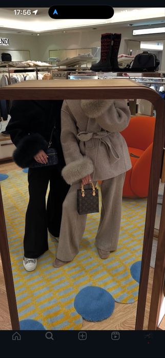 Кашемировое пальто 100% с натуральним мехом песца