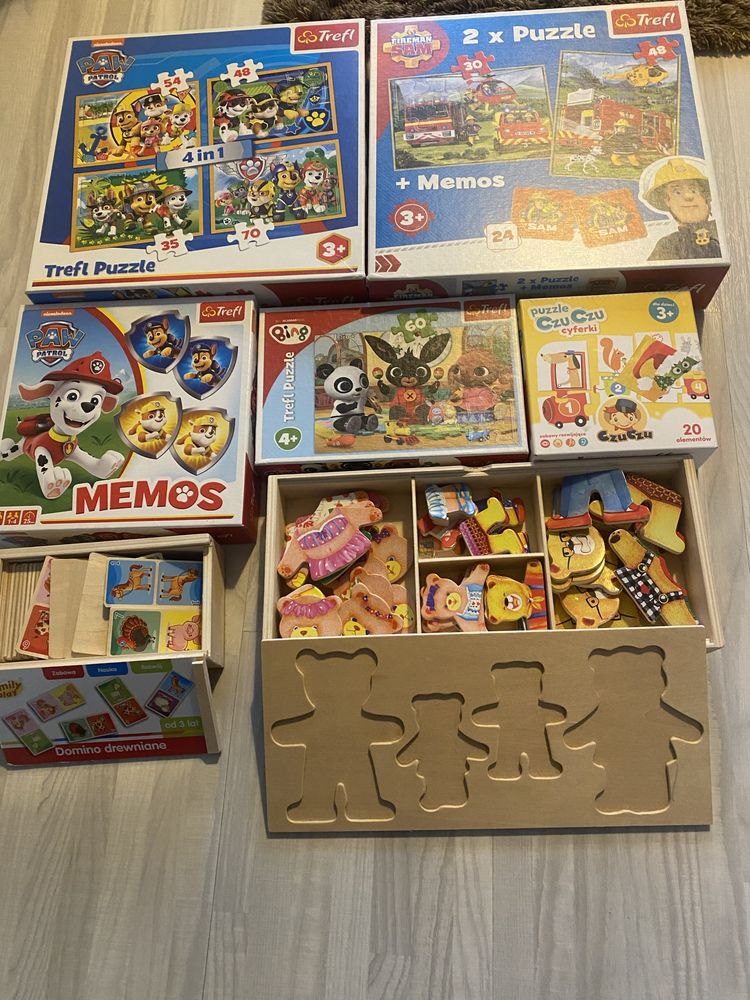 Puzzle i inne gry /Psi Patrol, Bing,domino, memory/