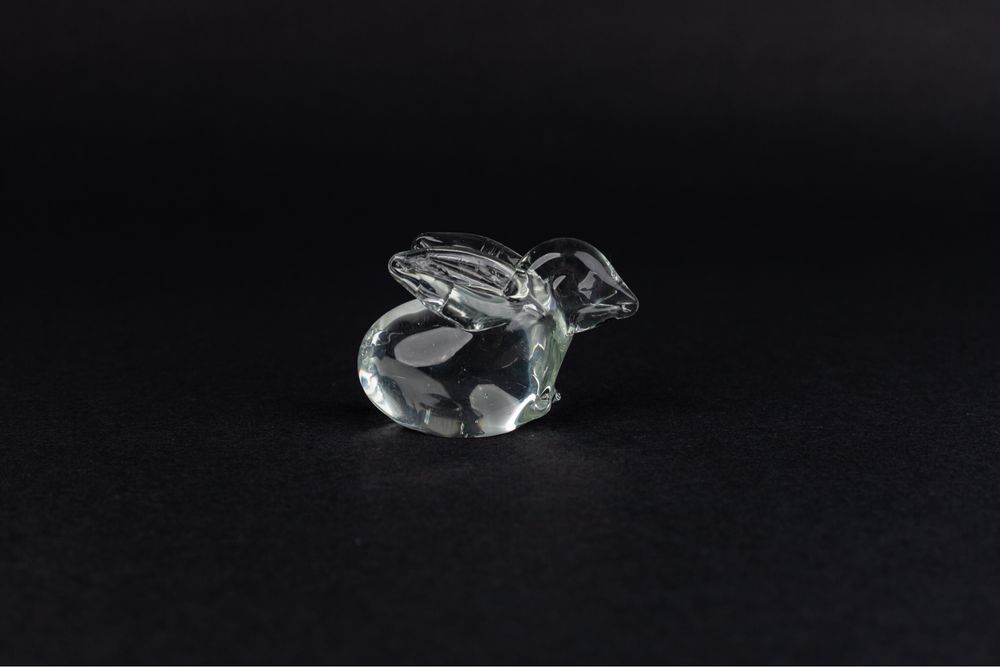 Figurka szkło kryształowe zajączek myszka vintage