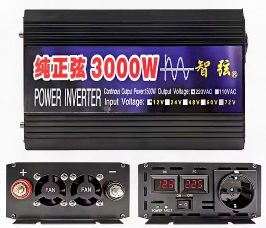 Інвертор чистий синус (12-220) 3000W
