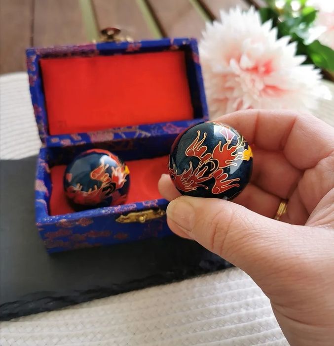Bolas anti-stress chinesas baoding saúde meditação exercício dedos NOV