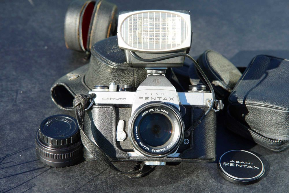 Pentax Spotmatic SP II Takumar 50 1.4 duży oryginalny zestaw