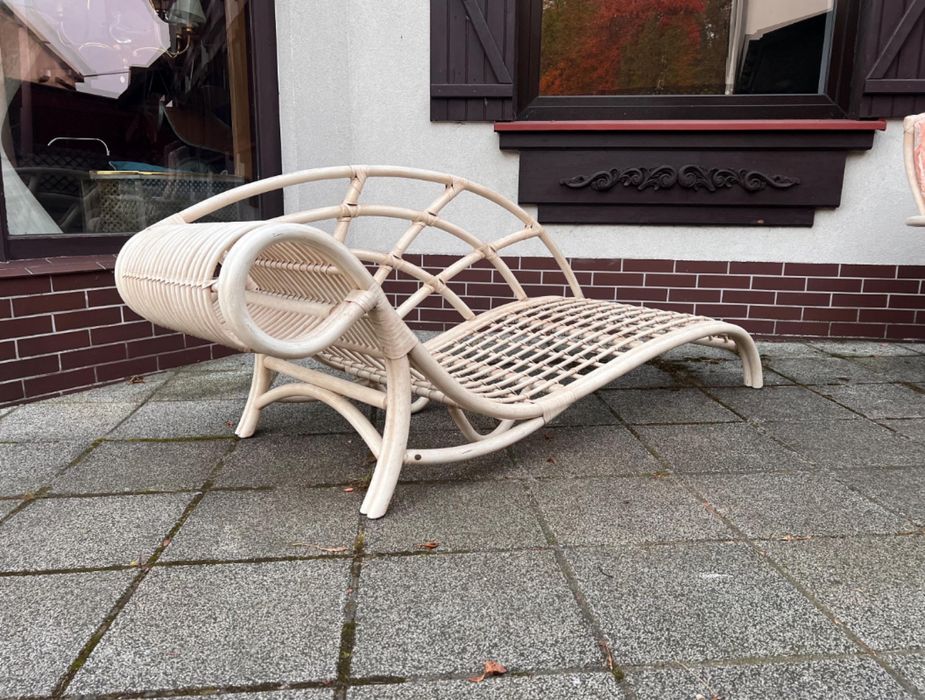 Sofa ogrodowa naturalny bambus/rattan. Flechtatelier Schütz. Lata 80