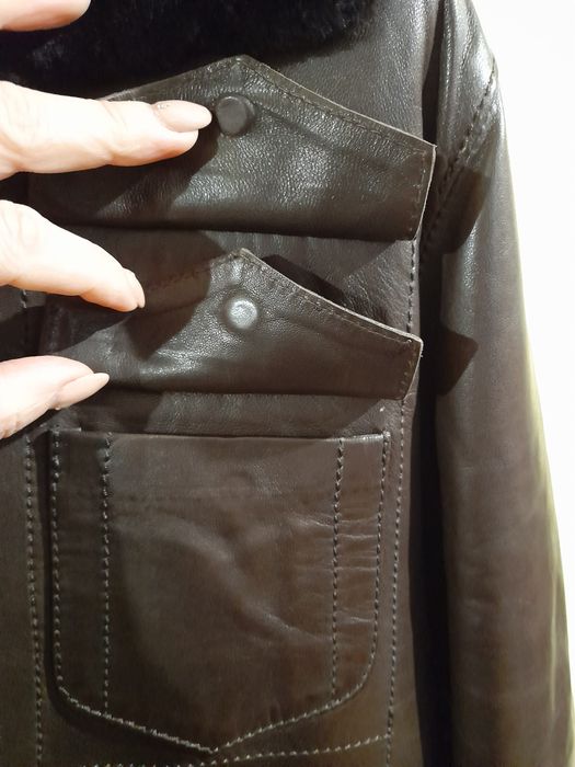 Чоловіча зимова шкіряна куртка дублянка Harmonia