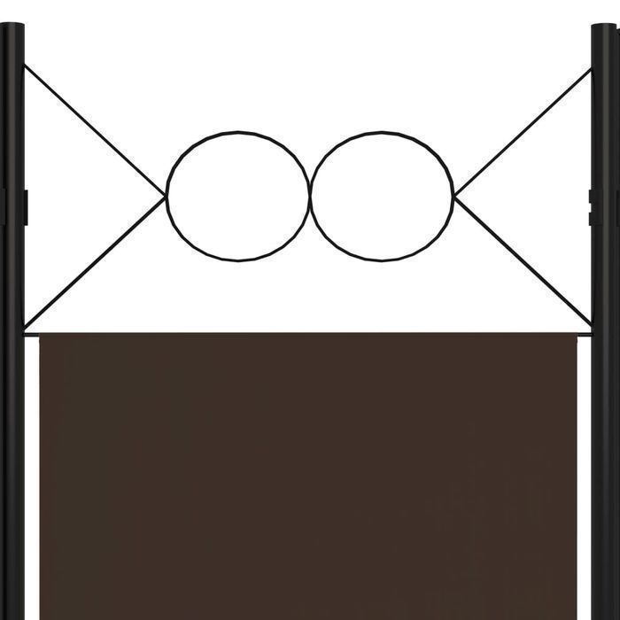 Parawan 6-panelowy, brązowy, 240 x 180 cm