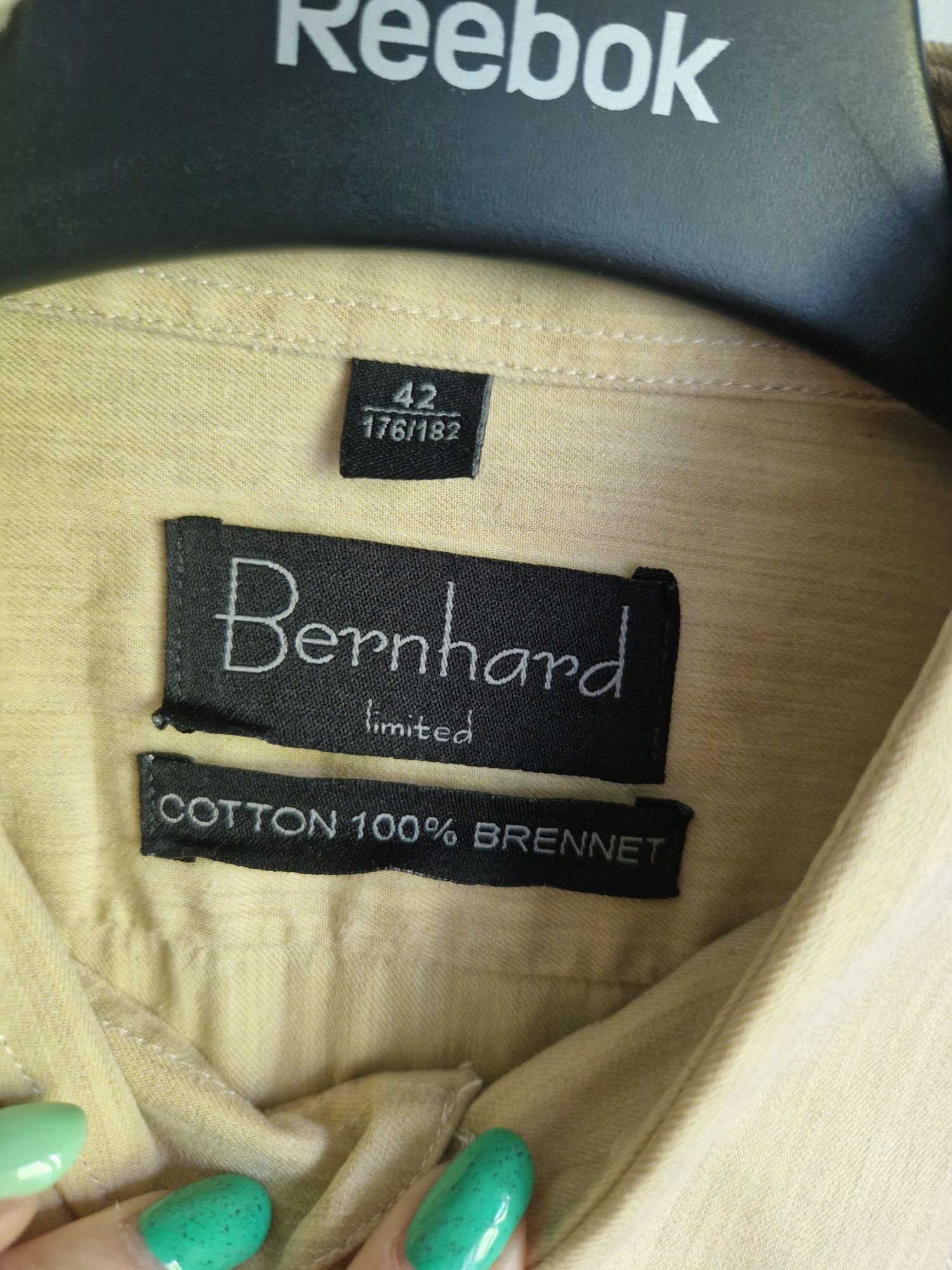 Koszula męska długi rękaw beżowa bernhard limited 42