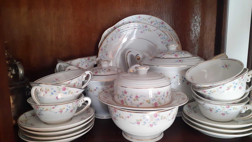 Conjunto chá antigo completo marca Coimbra SP