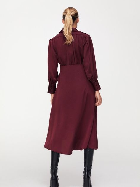 Плаття сукня міді жіноче Zara 4387/264/681 XS Бордове