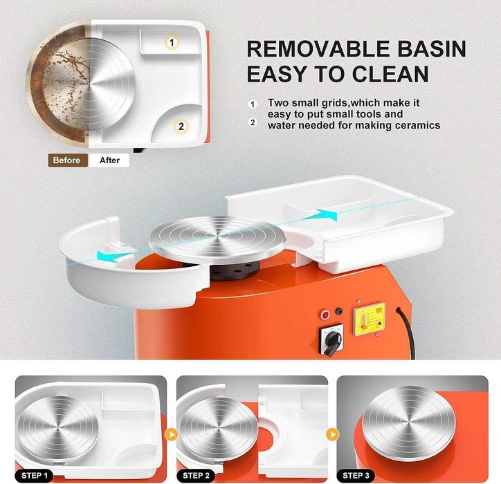 Електричний гончарний круг / Электрический гончарный станок Vayotoy