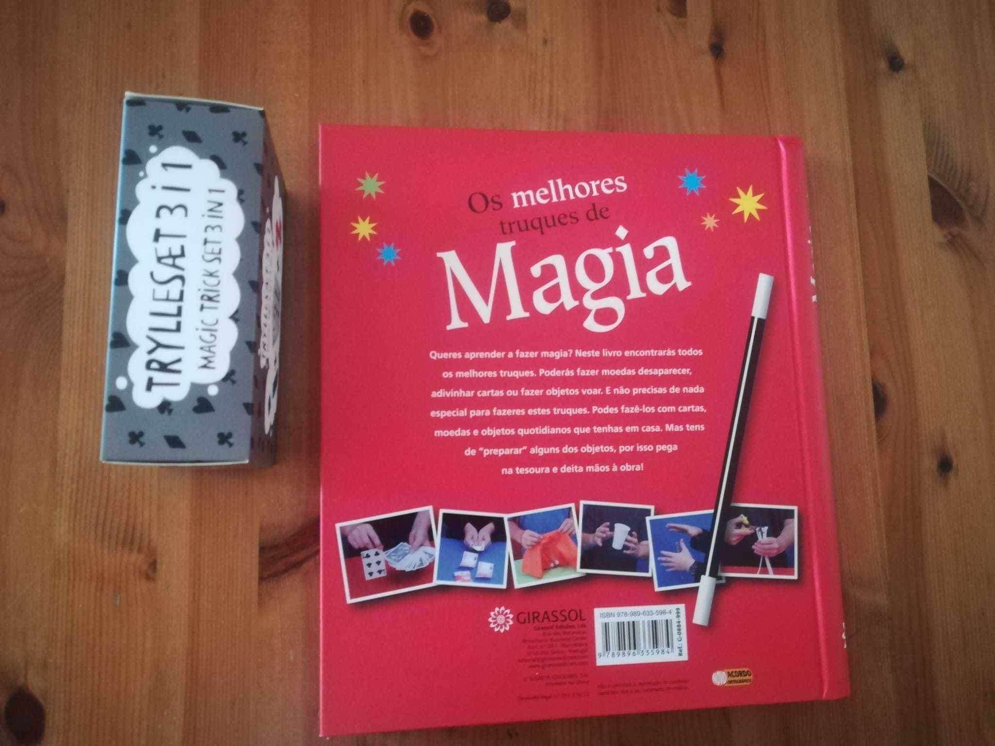 Livro de magia com oferta de mini kit de magia
