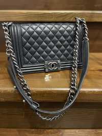 Оригінал Chanel boy rethenium finish metal