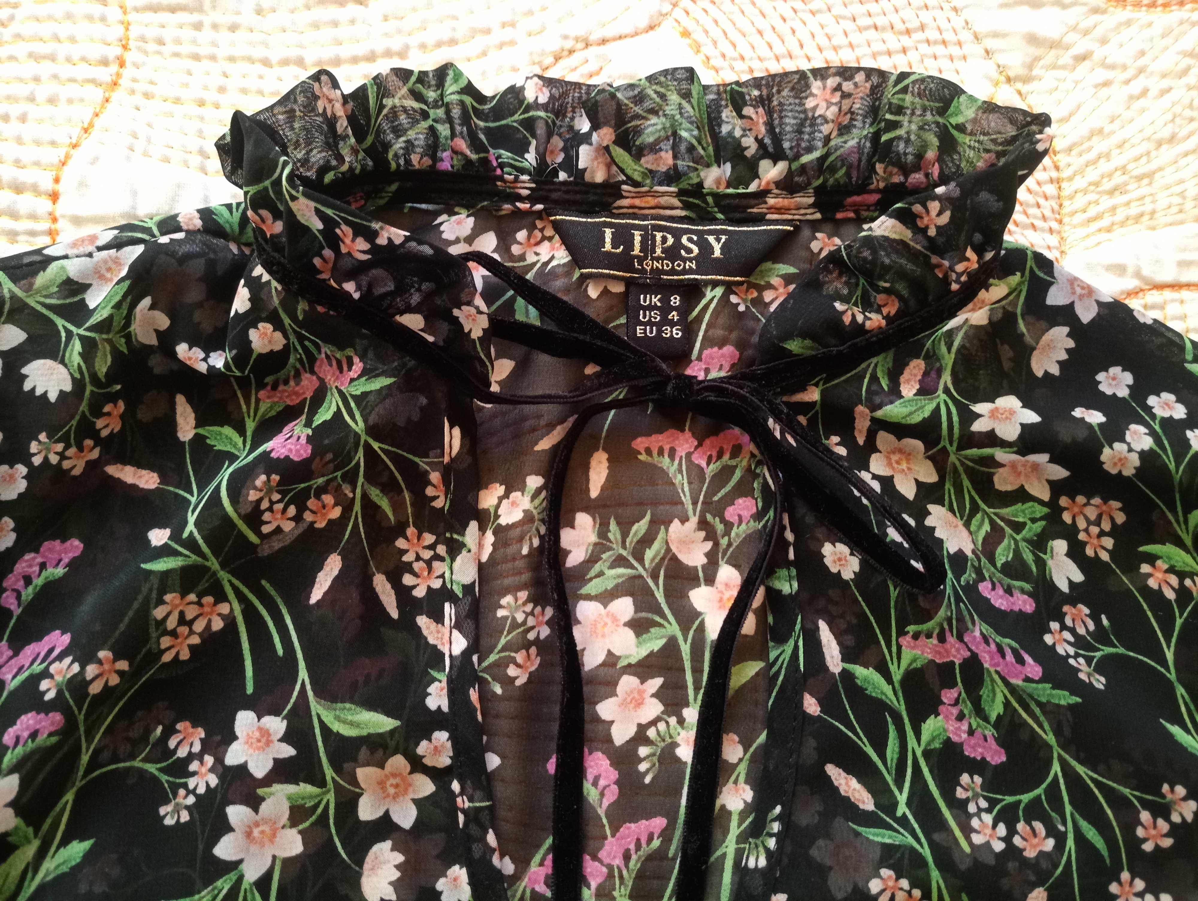 Продам женскую нарядную блузу,  Lipsy, шифон, размер S,цветочный принт