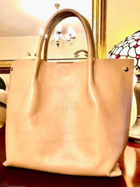 Włoska  skórzana torba shopperka