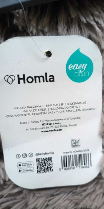 Homla, Easy Clean, Mata na naczynia, 39,5x31 cm