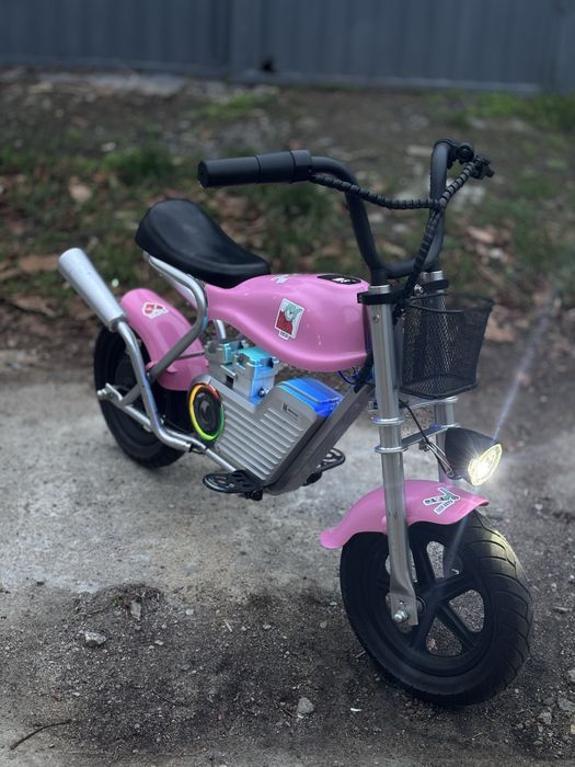 Дитячий електромотоцикл рожевий