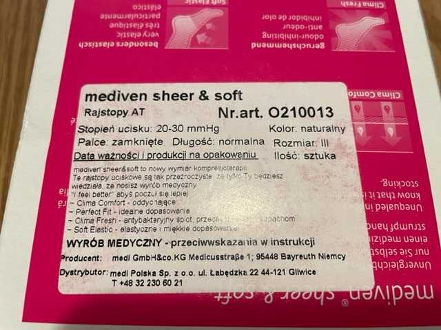 Pończochy przeciwżylakowe Mediven Sheer  & Soft, 20-30 mmHg