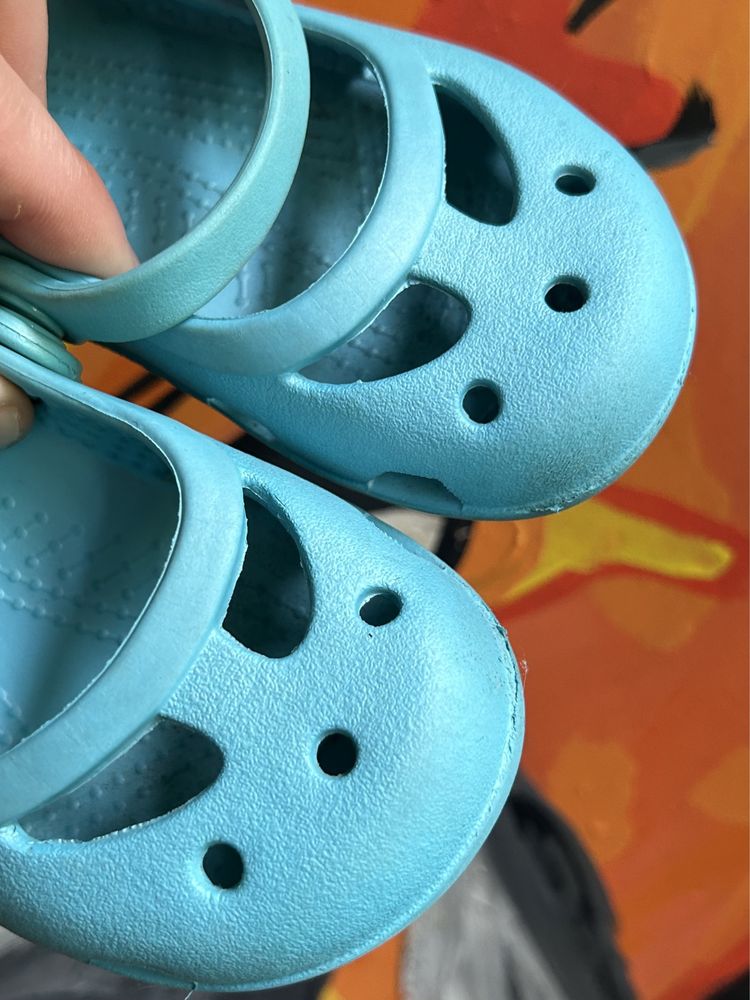 Crocs сандали С 7 24 размер детские голубые оригинал