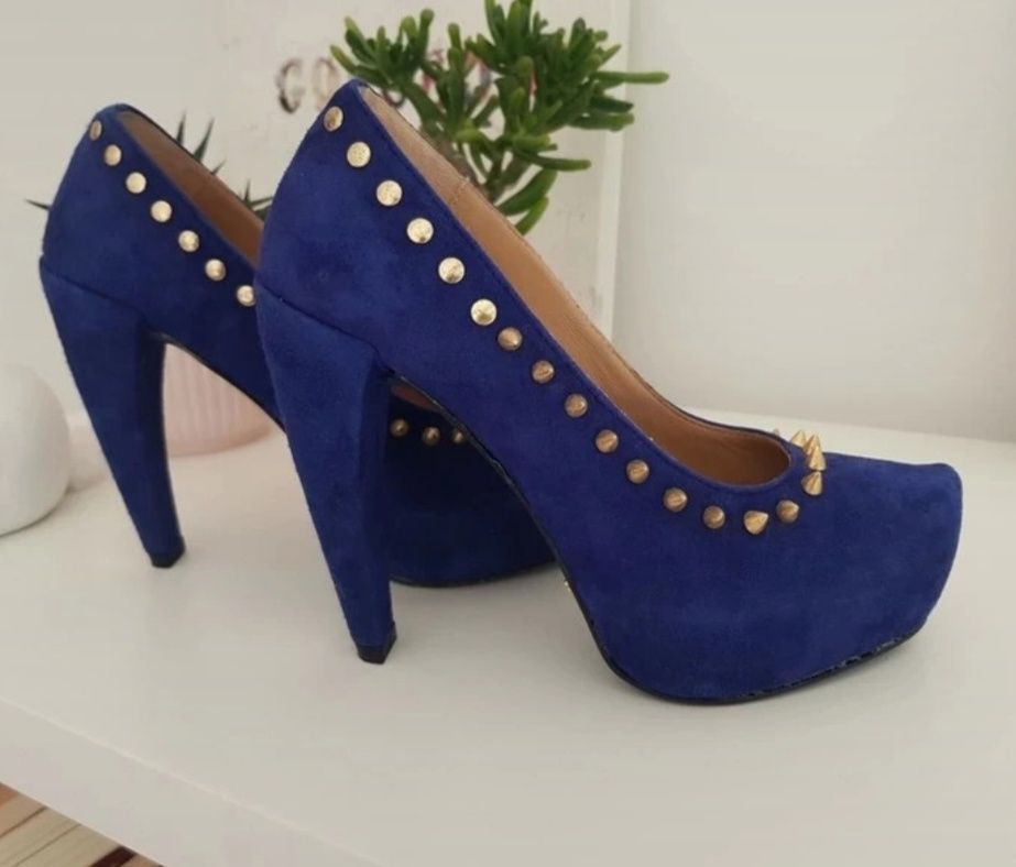 Sapatos camurça azul Sahoco