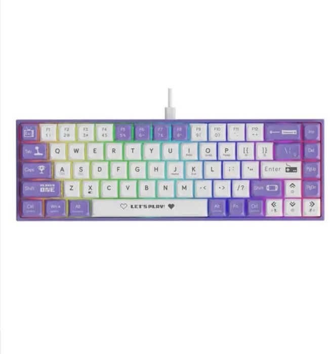 Клавиатура геймерская механическая AJAZZ AK680 Фиолетовый-Белый