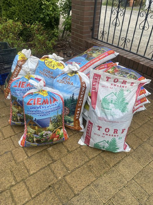 Ziemia, Kora, Kompost, Torf kwaśny i odkwaszony Obornik koński