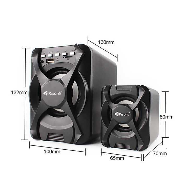 Компьютерные колонки Kisonli U-2500BT 5W+2x3W, USB/TF/BT/FM/AUX.