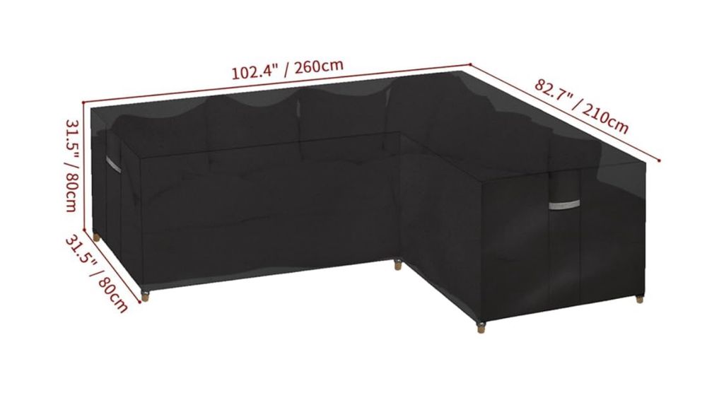 Duży Pokrowiec Na Meble Ogrodowe 260x210x80x80cm Tkanina Oxford