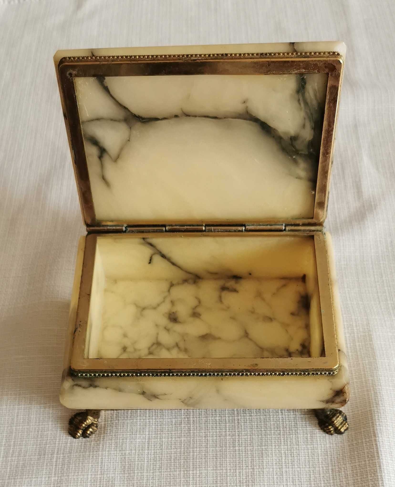 Szkatułka Szkatuła Albaster RB Made in Italy z Kamienia Włoska Vintage