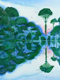 Obraz autorski "Tropical" akwarela na papierze 31x41 cm