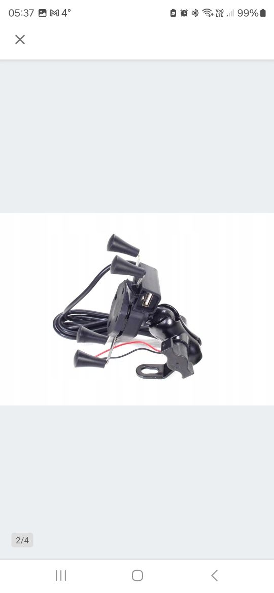 Uchwyt na telefon motocyklowy z ladowarka