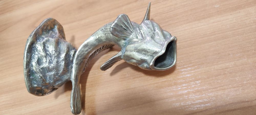 Рыба Бычок пепельница бронзовая статуэтка  "Нимор". СССР
