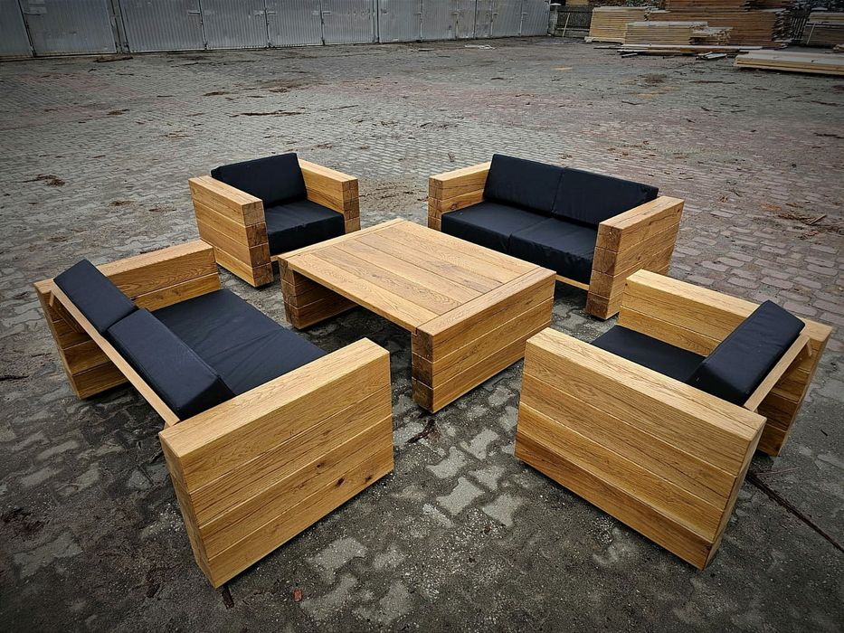 Nowoczesny zestaw wypoczynkowy z poduszkami meble ogrodowe tarasowe